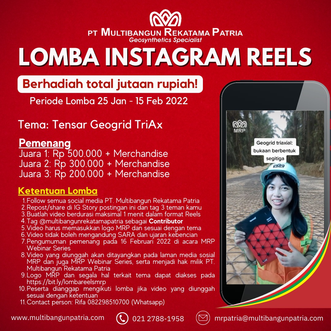 Lomba Instagram Reels Dengan Tema : Tensar Geogrid TriAx